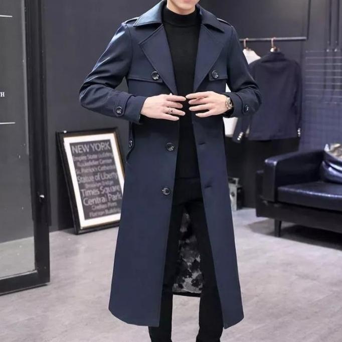 jas jubah pria,bahan katun Drill...jaket jas pria panjang...terbaru...