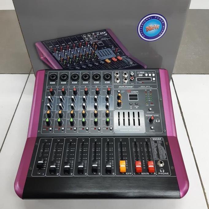 MIXER POWER ROXTONE 6 CHANNEL BLUETOOH USB EFFECT VOCAL REVERB