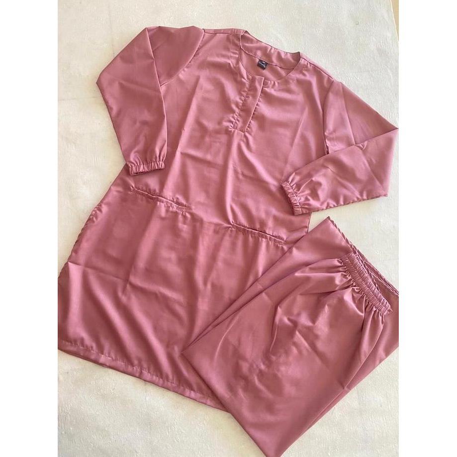 FREE ONGKIR BAJU OKA OK TUNIK ROK KATUN TOYOBO LENGAN PANJANG KARET MUSLIM WANITA