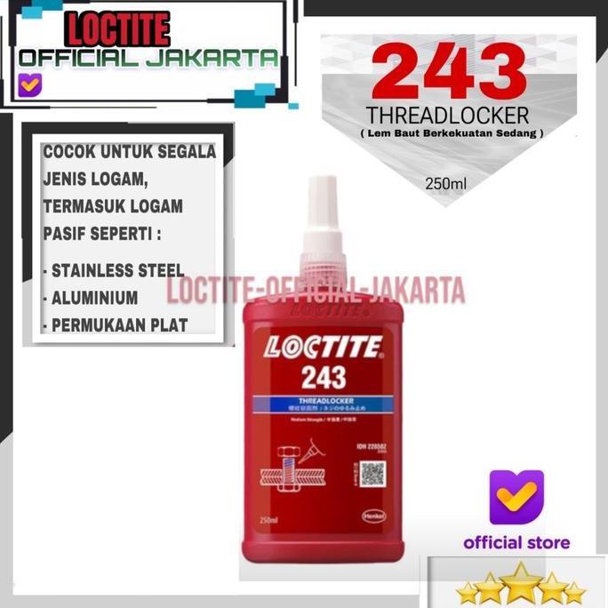 LOCTITE  272/271/262/263/243 250ML LEM THREADLOCKER LEM BAUT LEM BEARING 250ML SKR