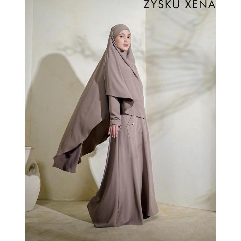 Zysku Xena | Suwayya Abaya Set - 7 Warna | Gamis Dress Lengan Panjang Haji Umroh Muslim