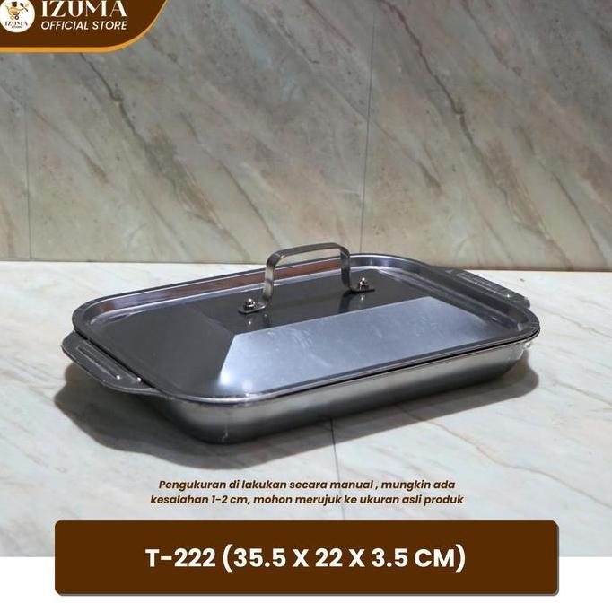 [IZUMA] Paket prasmanan 3pcs Full Tutup Prasmanan Stainless / Tempat Wadah Saji Makanan Kotak Set St