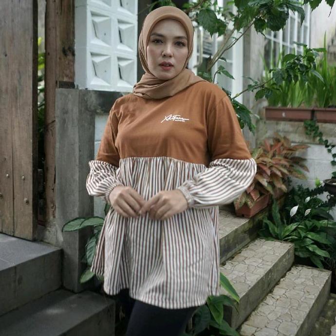 Cntikk- Xhafana - Blouse Wanita Lucu Elegan / Kaos Cewek Kekinian 2025 Baju Atasan Katun