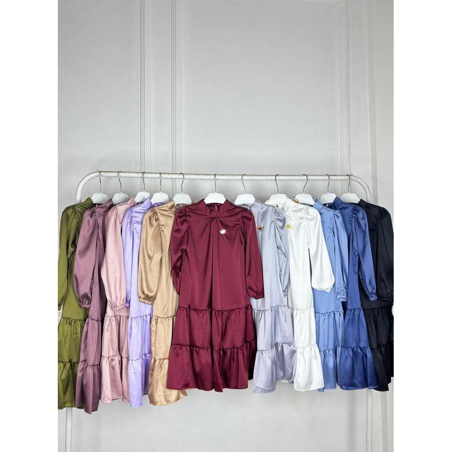 BEST SELLER GAMIS NAJWA BAHAN ARMANI SILK ANAK MUSLIM NYAMAN BAJU DRESS