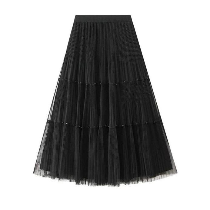 Shenel | Rok Tutu Timbal Balik Bisa 2 Model Roko Tutu 6518 Mutiara Panjang dan Rok Midi 7/8 Tutu Pol