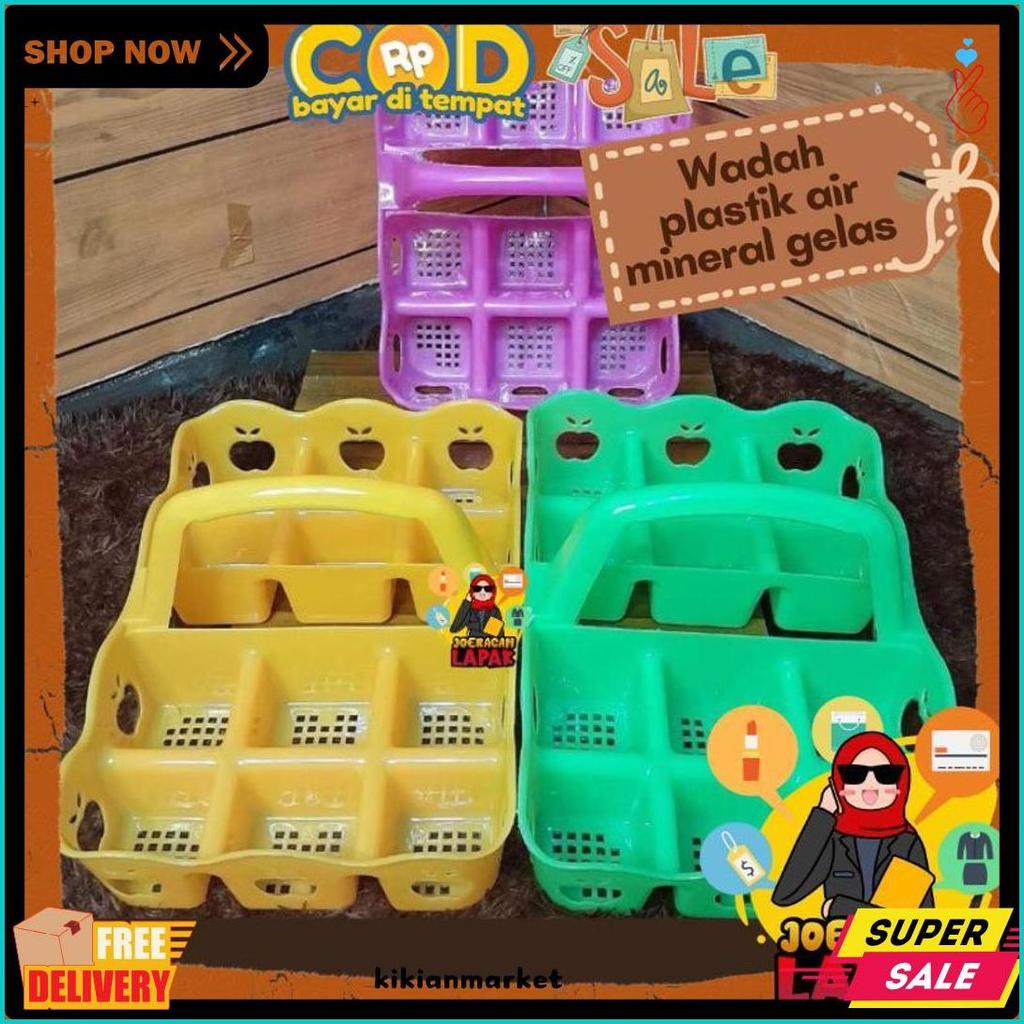 [Joeragan Lapak] Rak Tempat Gelas Aqua Isi 10 / 12 / 16 Slot Skat Lubang Bahan Plastik Keranjang Min
