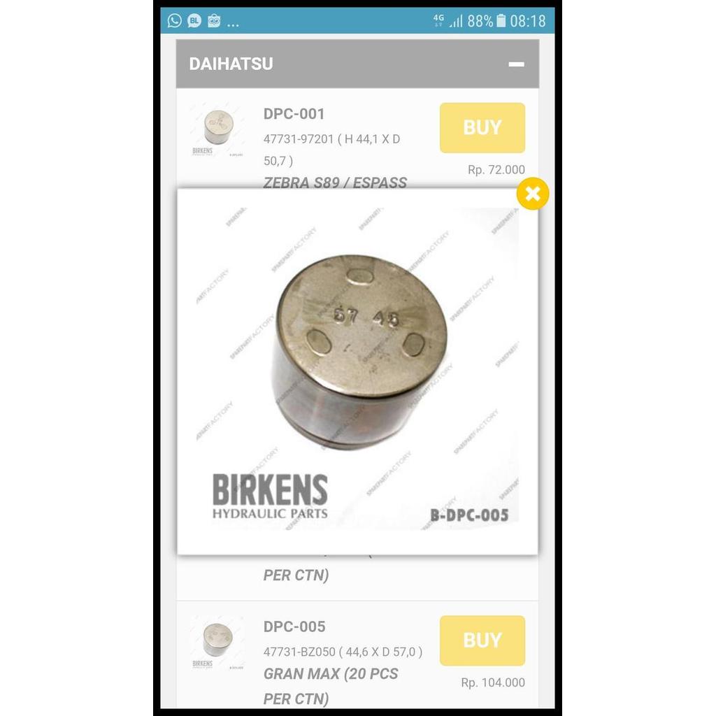 TERBARU PISTON REM KALIPER CAKRAM DEPAN KATANA 