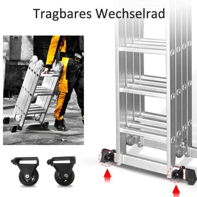 Tangga Lipat 5.8 Meter Paduan Aluminium Teleskopik Tangga Teleskopik Multifungsi