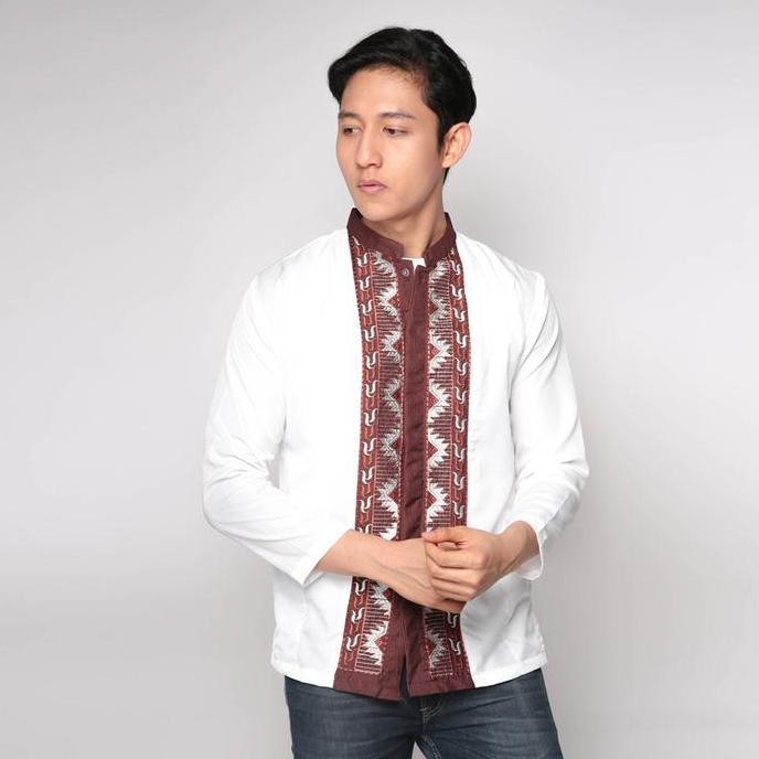 Baju Muslim Pria Modern Katun Hitam - Nyaman Dan Keren - Bordir