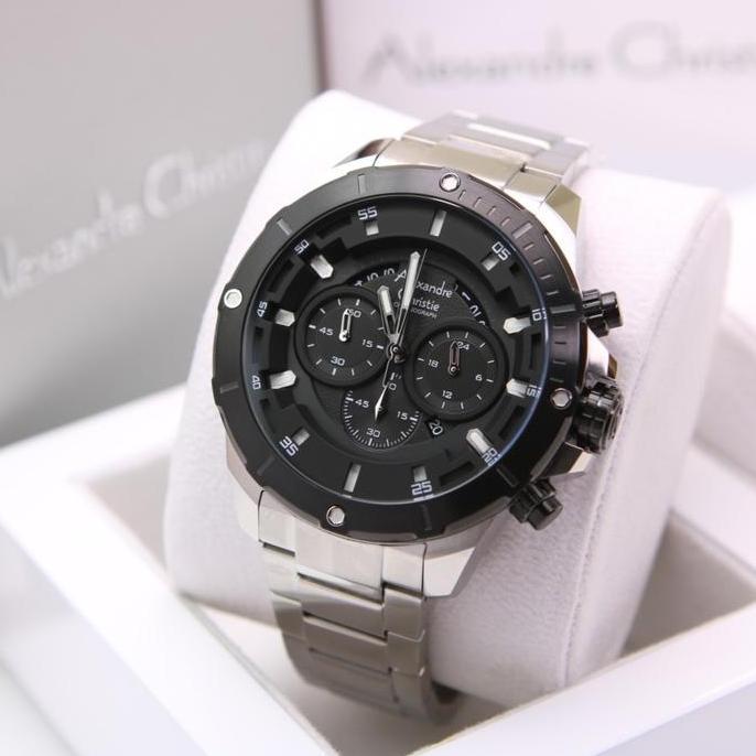 JAM TANGAN PRIA ALEXANDRE CHRISTIE AC 6529 AC6529 SILVER BLACK ORINA