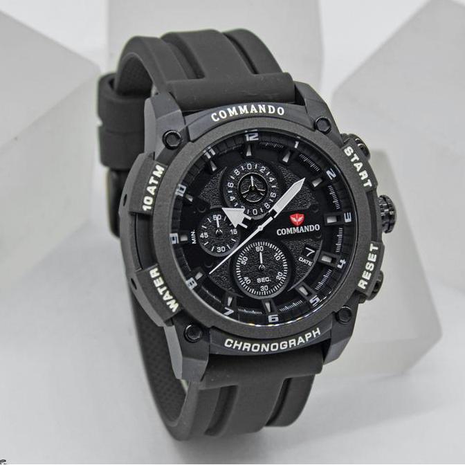Commando C7004M Jam Tangan Pria Chronograph Orinal Rubber Strap