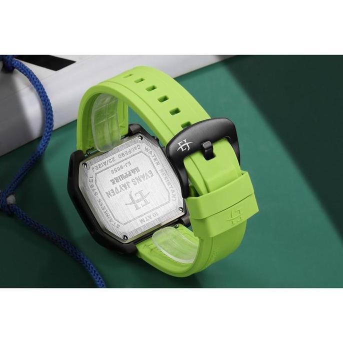 Evans Jayden Jam Tangan Pria 9558 Rubber Silicon Kaca Sapphire Chronograph Water Resistant 10 ATM