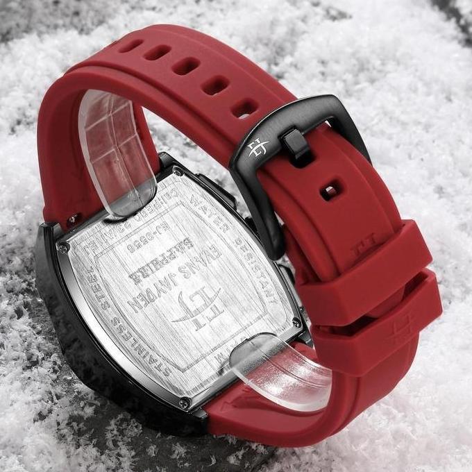 Evans Jayden Jam Tangan Pria 9556 Rubber Silicon Kaca Sapphire Chronograph Water Resistant 5ATM Stai