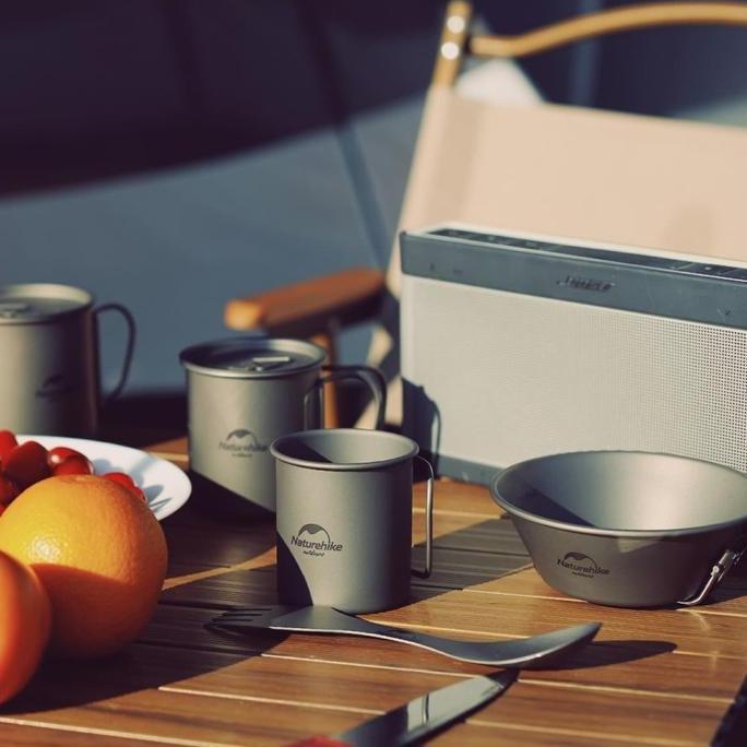 Gelas Naturehike Nh20Cj005 Titanium Cup 20Cj Cangkir Titanium Camping