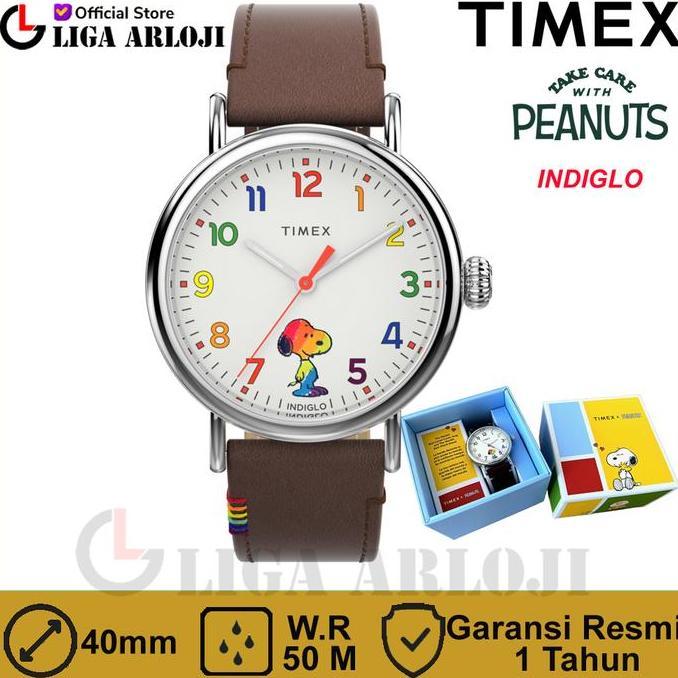 TIMEX TW2W53900 Peanuts Snoopy Rainbow 40mm Jam Tangan Pria
