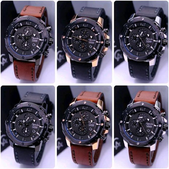 JAM TANGAN ALEXANDRE CHRISTIE AC 6410 / AC6410 / 6410 TALI LEATHER ORINAL / FREE BATRAI ORINAL