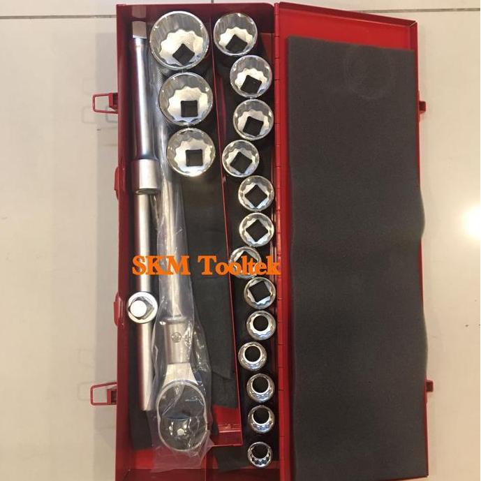 Promo Kunci Socket Set Metric/MM Bullock 3/4" DR 12PT 19-50MM (16Pcs Socket) Diskon