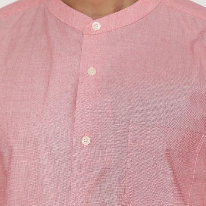 Platini Kemeja Koko Pria Lengan Panjang Katun Pink 961274