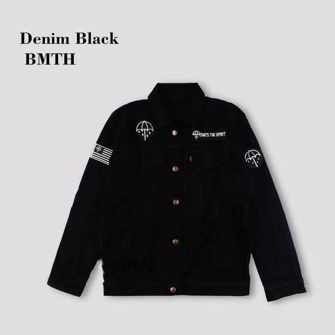 Jaket Jeans Denim Bordir Emblem Pria - BMTH BLVCK