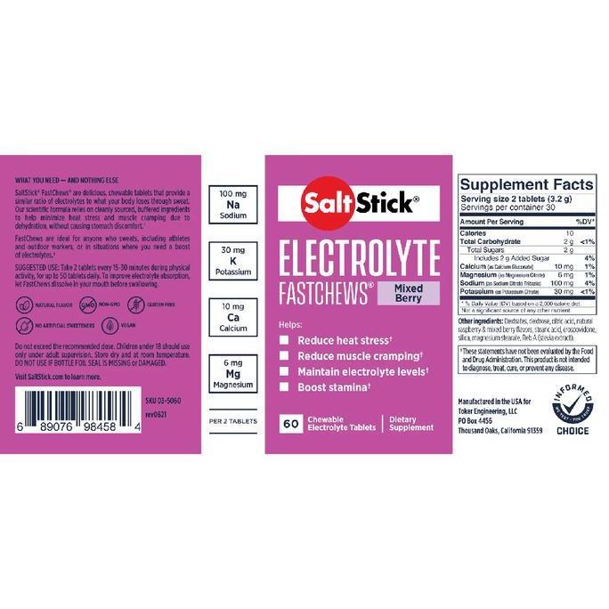 SaltStick FastChew Semua Rasa 10pc Sachet / Salt Stick Electrolyte Fast Chews FastChews