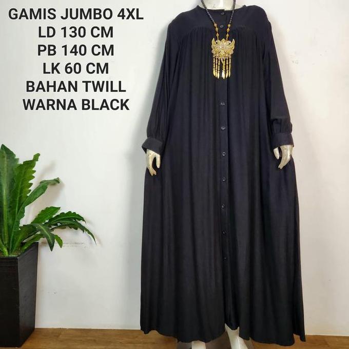 Sale Gamis Hitam Jumbo Ld 130 Cm Ld 145 Cm Model Polos Kekinian