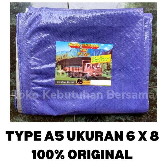 Terpal Plastik A5 Uk 6X8 Biru Silver Bahan Korea Cap Truk Fuso