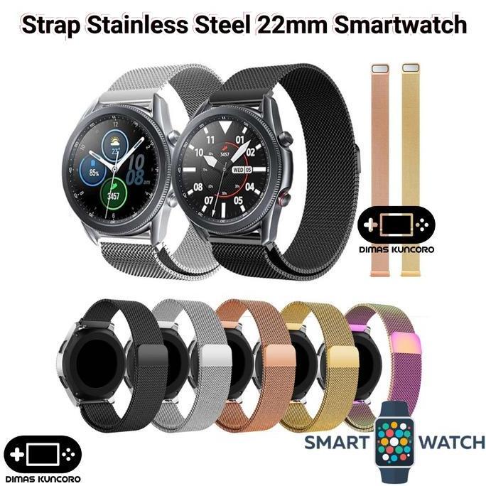 COD Strap Stainless 22mm stainless steel metal tali jam tangan smartwatch olike smartwatch horizon w