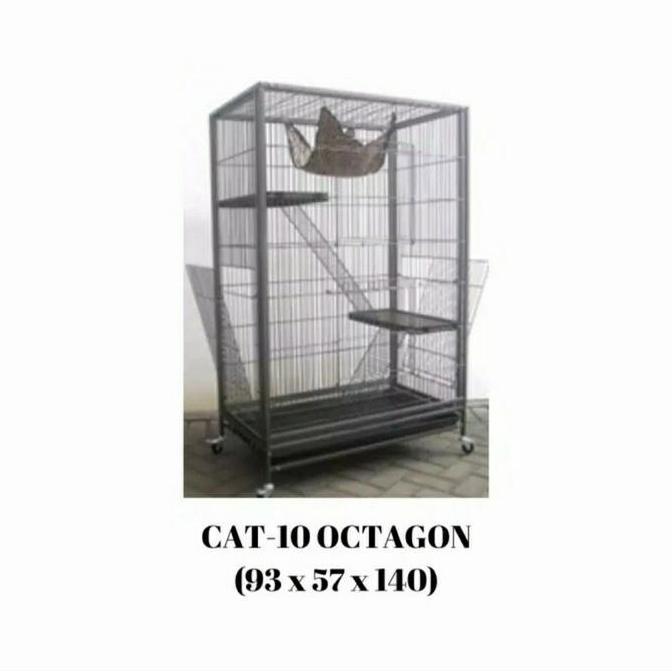 kandang tingkat octagon cat 10