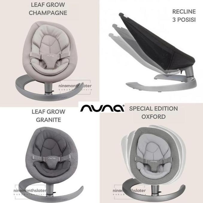 Nuna Leaf GROW FREE Nuna WIND GROW & Nuna POUCH - Ayunan Bouncer Swing Baby Duduk Tidur Anak Bayi Re