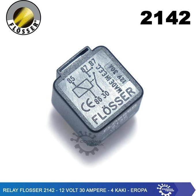 Miliki Relay Flosser 2142 - 12 Volt 30 Ampere - 4 Kaki - Eropa
