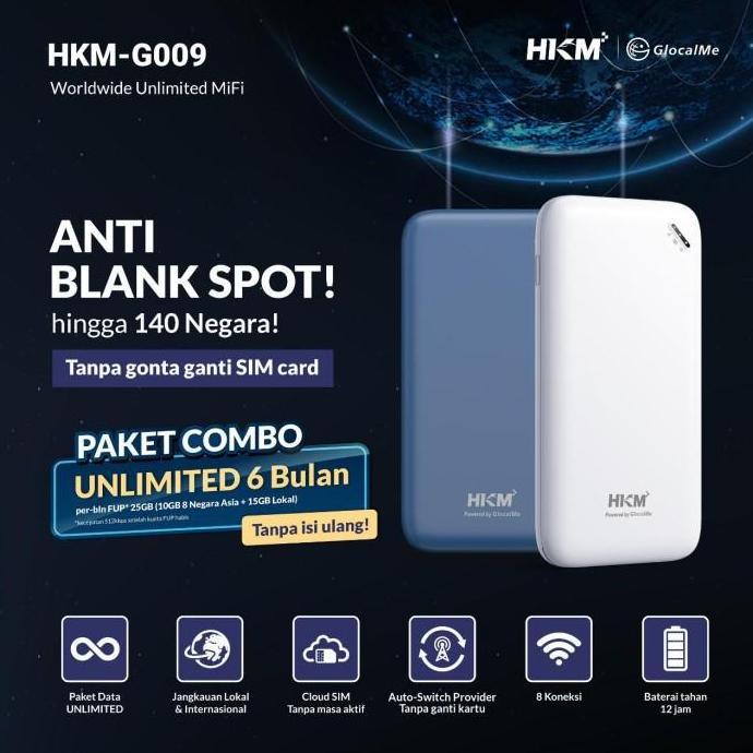 BEBAS ONGKIR - MIFI ROUTER HKM G008 SPEED 4G LTE BUNDLING XL GO IZI (UNLOCK)