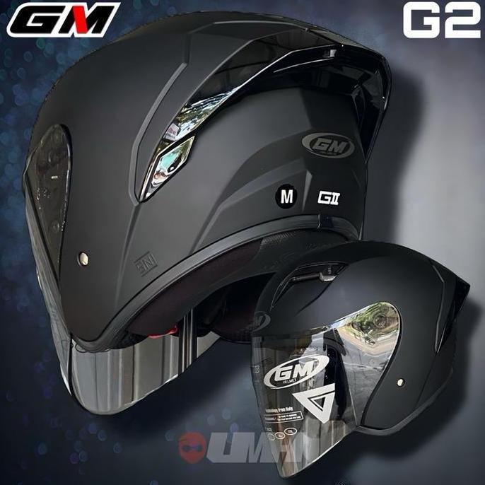 * HELM HALFFACE GM G2 SOLID HITAM DOFF *