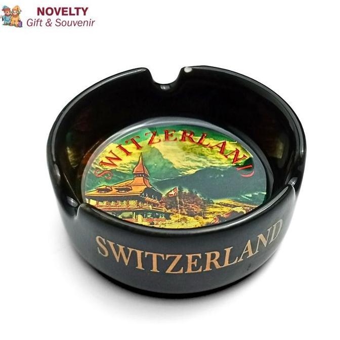 Souvenir asbak keramik oleh oleh switzerland cenderamata Swiss