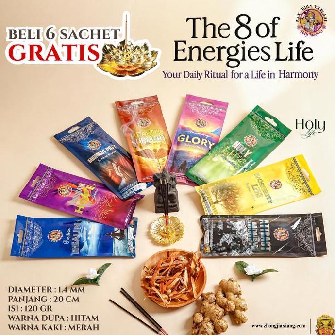 Zhong Jia Xiang Cap Kodok - The 8 Of Energies Life - Hio / Dupa India Pendek / Dupa Sachet / Dupa Re