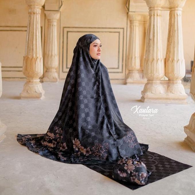 MYLADY HIJAB MUKENA XANTARA Atasan Bawahan Cantik Gold Grey Mewah Motif Nyaman