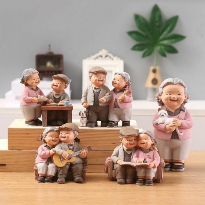 Miniatur Kakek Nenek / Pajangan Kakek Nenek / Hiasan Couple Love