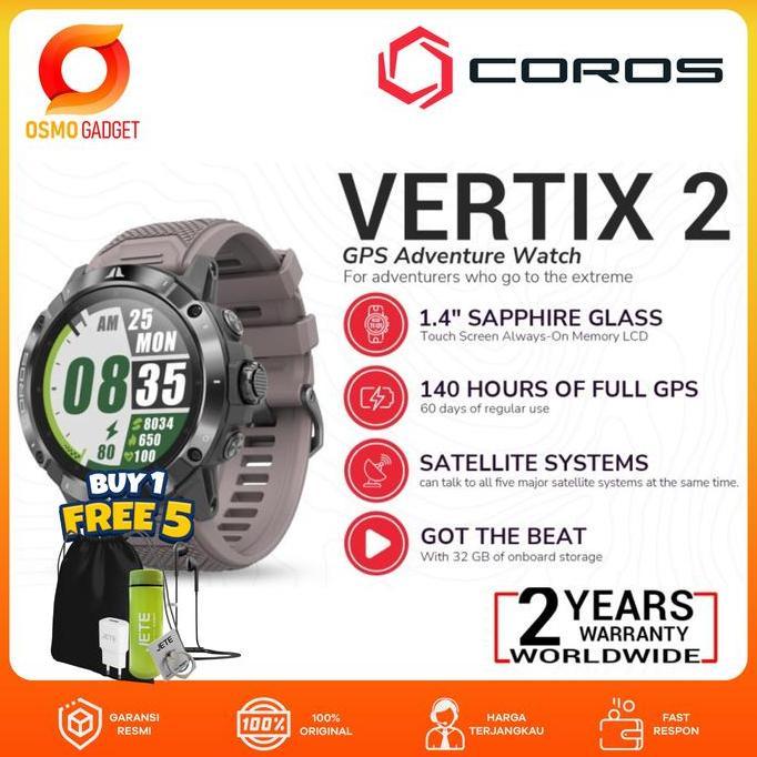 Jam Tangan Coros VERTIX 2 GPS Adventure - Obsidian Garansi Resmi 2 Thn