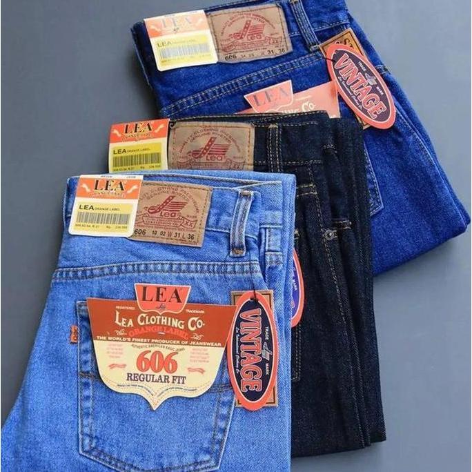 Celana panjang jeans standar pria jumbo bsize ukuran 27-44 Polos Hitam