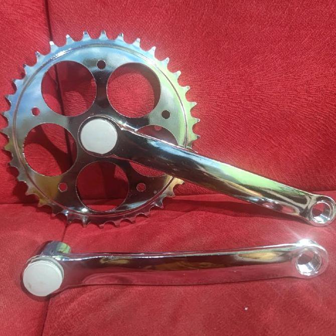 Crank 36T Chrome Bisa Operan Gigi Dan Single Speed Gir Sepeda 36 T Bisa Fixie Mtb