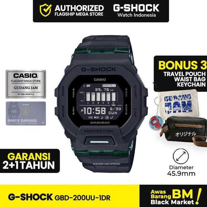 G-Shock GShock GBD-200UU-1DR GBD-200UU GBD-200 GBD200UU GBD 200UU  Watches Kaca Jam
