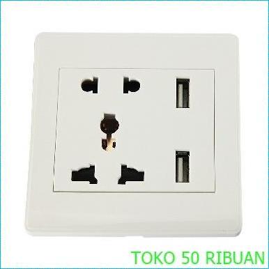 Wallplug Universal / Stopkontak Colokan Listrik + 2 Usb Charger G971