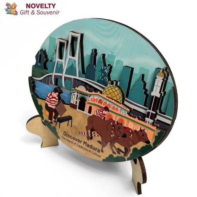 Souvenir Piring Magnet Kulkas Madura Jawa Timur Pajangan Oleh oleh Indonesia