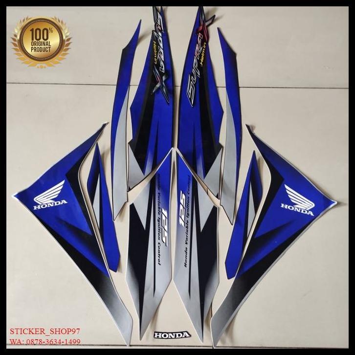 TERLARIS (ORI) STRIPING HONDA SUPRA X 125 R HELM IN 2010 2011 BIRU BERKUALITAS 