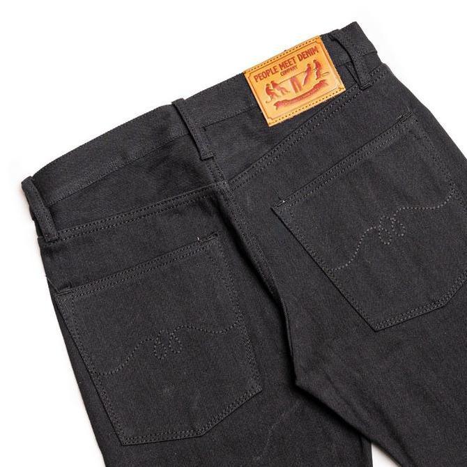 PMD & CO - GHOST BIRD - 14oz - Selvedge Accent Denim - Full Black - celana jeans pria