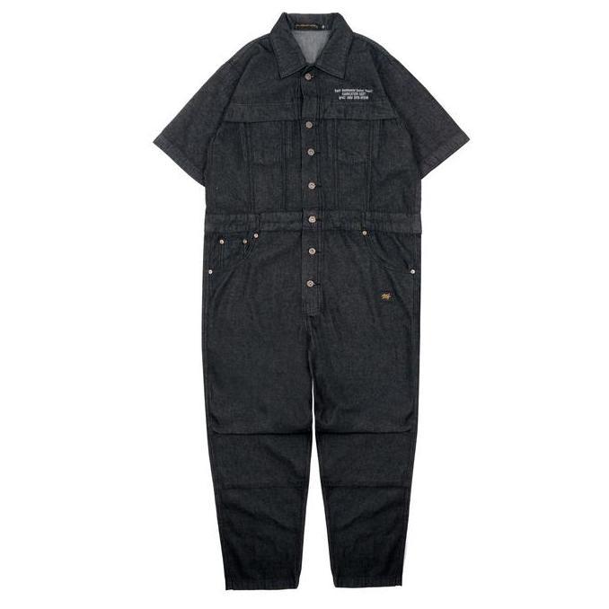 SSST Coverall Shortsleeve Jumpsuit Denim Washed Black
