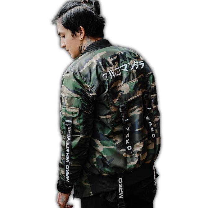MRKO - Jaket Bomber Army Kode 097 - Unisex Pria Wanita - Jaket - Bahan Taslan Motif Army Keren Bandu