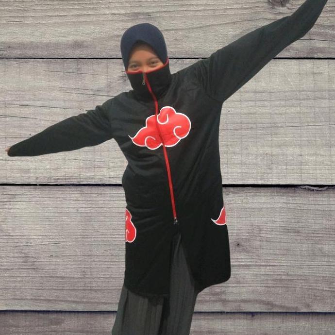 JUBAH ANIME NARUTO AKATSUKI KERAH LONG COOSPLAY CASUAL UNISEX MURAH LARIS-JUBAH ANAK-JUBAH PRIA-JUBA