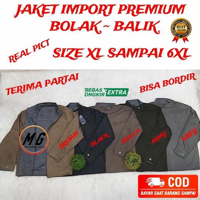 JAKET BOSS IMPORT CLASSIC BOLAK BALIK JUMBO BSIZE PRIA MURAH