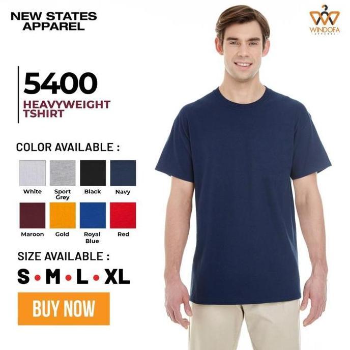 Kaos Polos New States Apparel Heavy Weight T-Shirt 5400