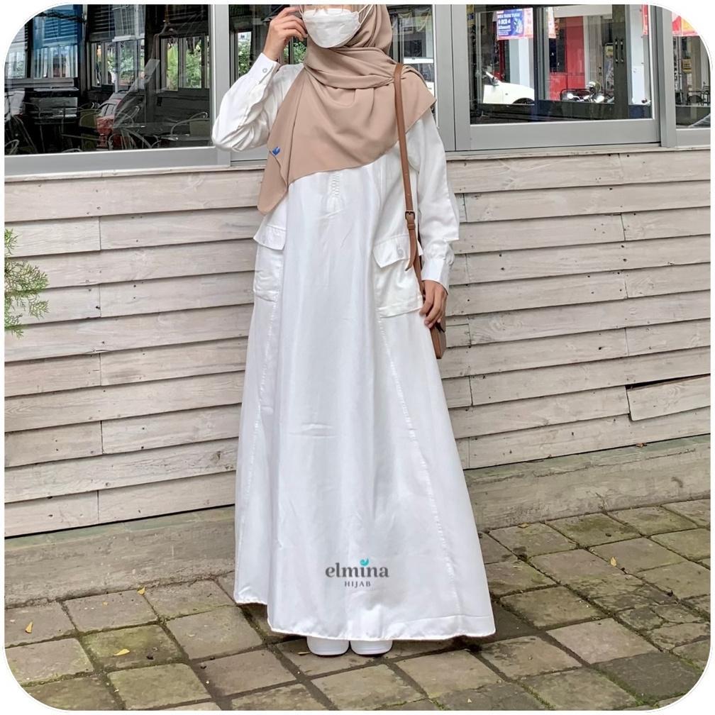 Gamis Corduroy Gamis Polos Gamis Busui Friendly  Halimah series by Elmina